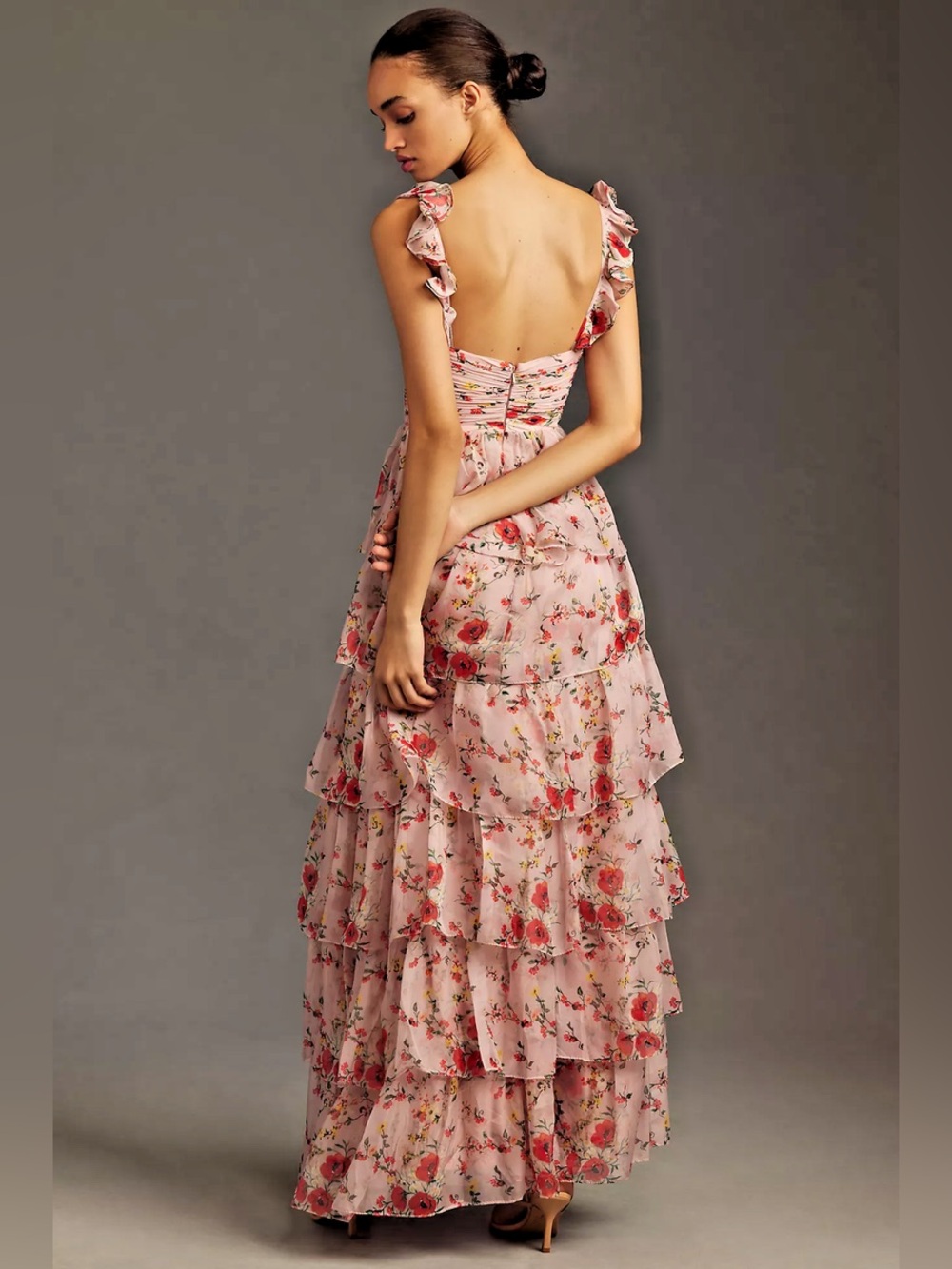 Mac Duggal Sleeveless Tiered Maxi Dress